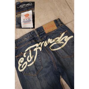 Ed Hardy Jeans Vintage Script Logo Grail Size 33x32 2009